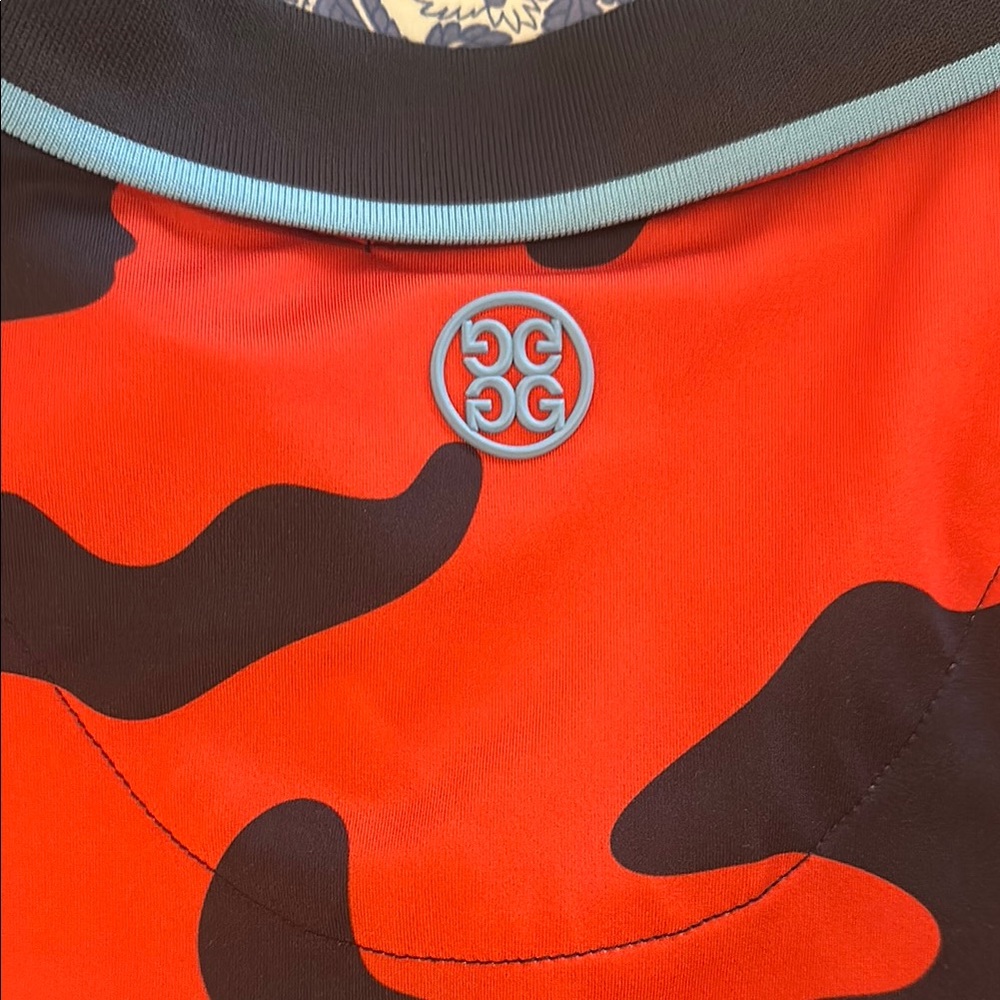 G/FORE Red and Black Camouflage Golf Polo - Picture 4 of 4